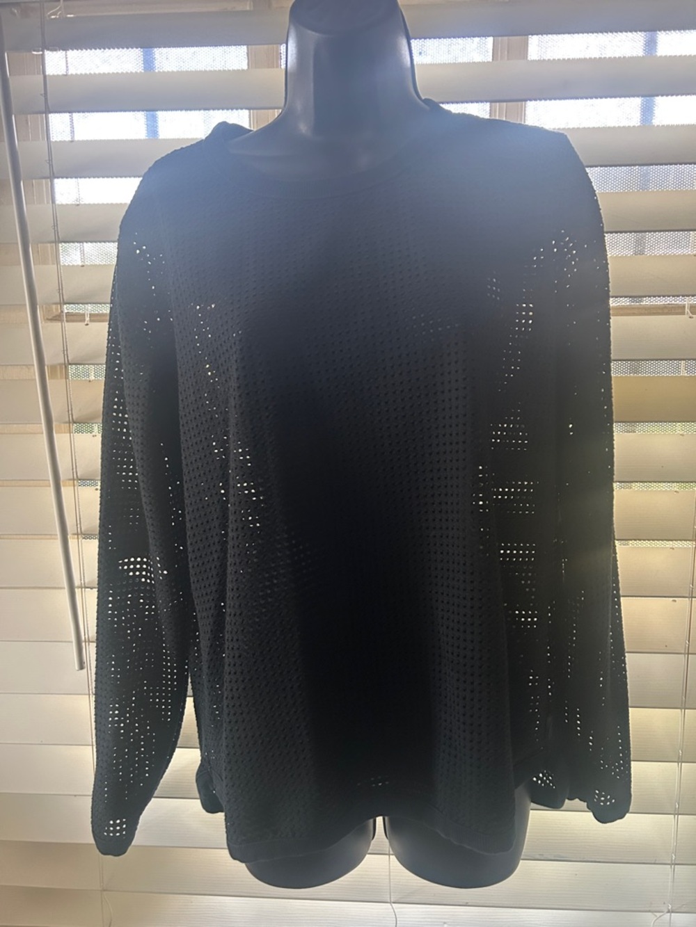 Converse Black Open-Knit Crewneck Sweater